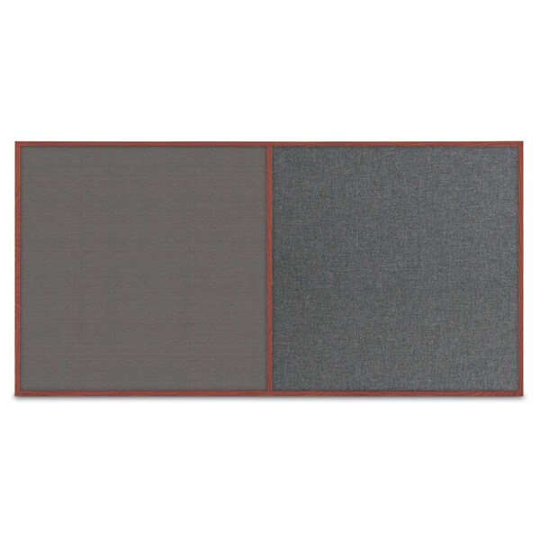 United Visual Products Enclosed Corkboard, 3 Door, 96"x48", 4" Fra, UV3413-SATIN-MEDGRY UV3413-SATIN-MEDGRY - main